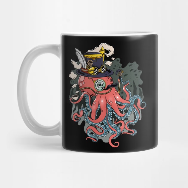 Mechanical Marvel: Steampunk Octopus Adventure by Holymayo Tee